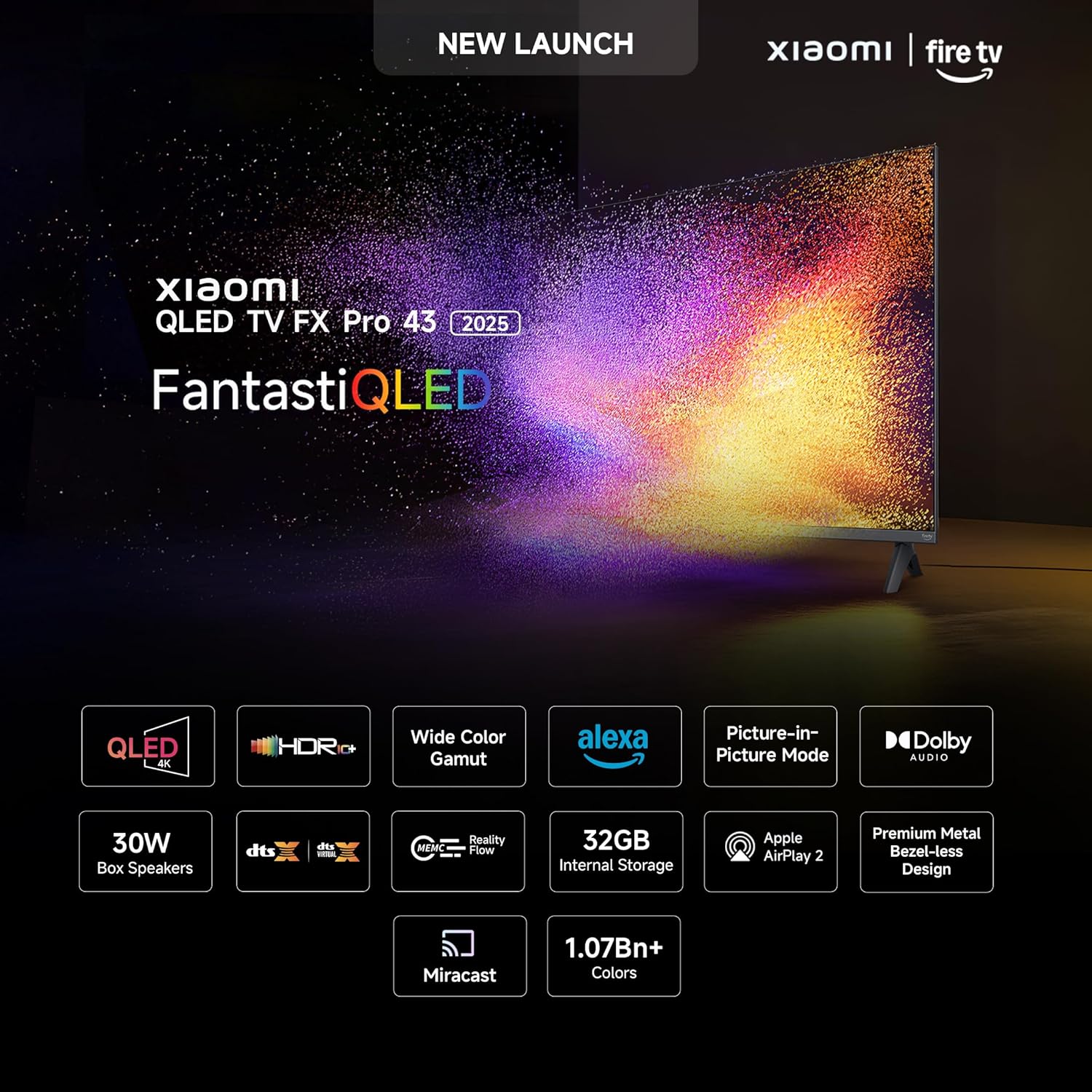 Xiaomi 108 cm (43 inch) FX Pro QLED Ultra HD 4K Smart Fire TV L43MB-FPIN 2025 - Image 2